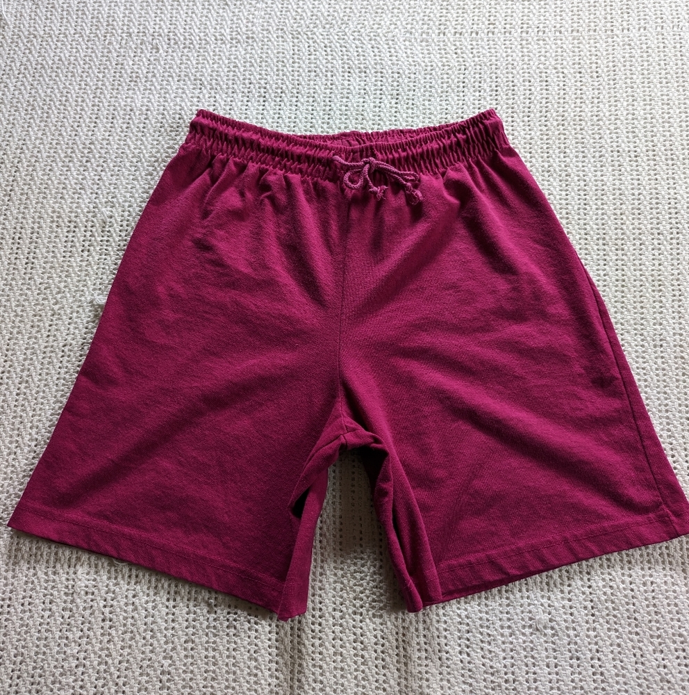 VTG 90s FORENZA Sweat Shorts Women's Small USA Made Drawstring Magenta Jersey